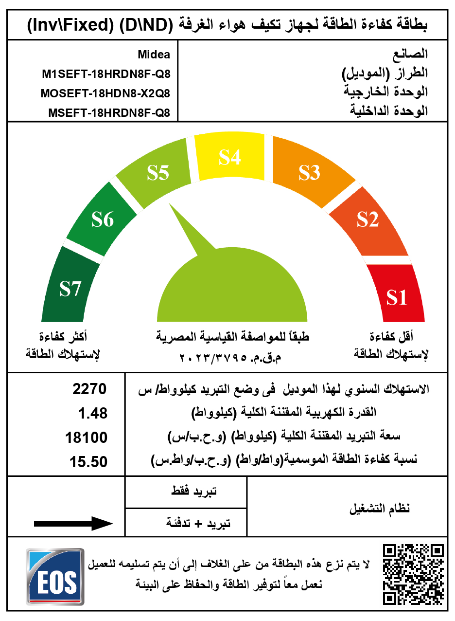 تكييف ميديا 2.25 حصان بارد ساخن ديجيتال انفرتر - ايكو ماستر M1SEFT-18HRDN8F-Q8 - الصورة 5